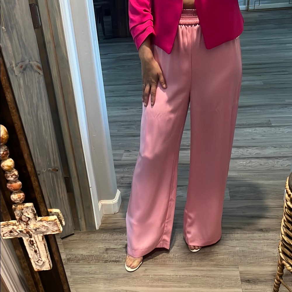 Women's Pink Wide-Leg Pants